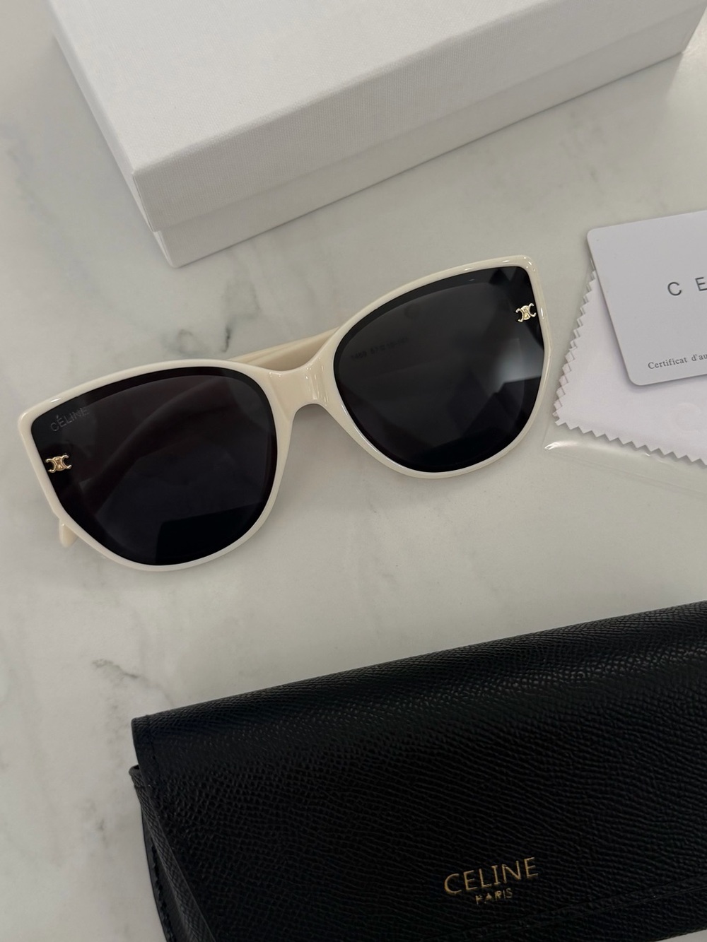 Celine Off White UV400 protection Cat Eye Frame Sunglasses Shades - Picture 2 of 11